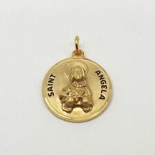 New Creed 18k Gold Vermeil Sterling Silver St Saint Angela Medal Charm Pendant  picture