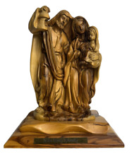 Carved Olive Wood Holy Family Mary Joseph Baby Jesus 9.5
