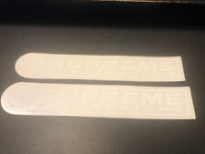 SUPREME SUSPENSIONS WINDOW CLEAR WHITE 2PC Sticker Decal SET RACING OEM picture