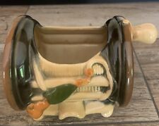 Vintage Mr Iola Wi. Ceramics FISHING REEL Planter picture