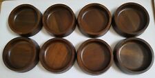 Vintage Vermillion Real Walnut Salad Snack Bowl Mid Century Lot of 8 picture