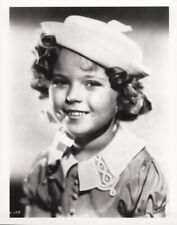 Shirley Temple smiling head and shoulders portrait in white hat 8x10 inch photo picture