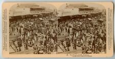 Bazaar of Jaffa Palestine 1899 Vintage Stereoview Photo picture