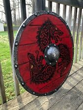 Medieval Wooden Shield Viking Round Dragon Warrior 24 Battle Larp Armor Cosplay picture