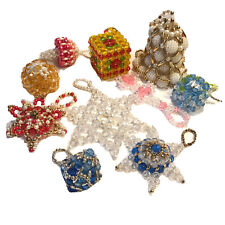 Vintage Beaded Ornament Lot Bell, Star, Mushroom  ............ picture
