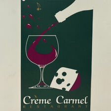 Original 1996 Crème Creme Carmel  Restaurant Menu California Wine Tasting picture
