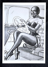 Postcard Taschen Eric Stanton Leather Head Mask Nylons High Heels Driving Car picture