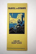 TRAVEL IN EUROPE S.M. Law Agency Illustrated Travel Brochure Topeka, Kansas picture
