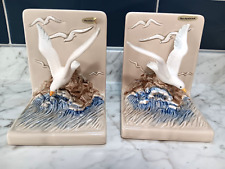 Vintage Seagull Otagiri Ceramic Hand Painted Bookends Made In Japan 6x4.5