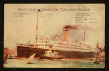 White Star Dominion Canadian Service RMS Laurentic Leaving Liverpool Postcard picture