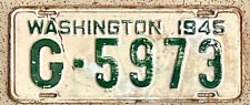 1945 WASHINGTON license plate - CLARK COUNTY - RUGGED ORIGINAL vintage auto tag picture