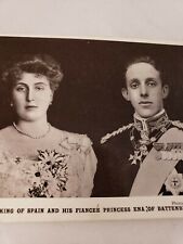 c 1906 Alfonso XIII King Spain Fiancee Princess Ena of Battenberg RPPC Postcard picture