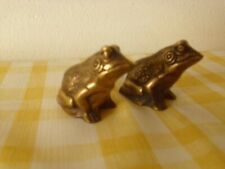 Vintage Brass Frog Pair - 2.5