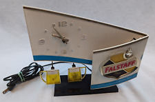 1960s Vintage Falstaff Beer Bar Motion Sign Lamp Toasting Mugs Clock TESTED picture