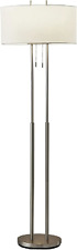 Adesso 4016-22 Duet 62 Floor Lamp, Satin Steel, Smart Outlet Compatible picture