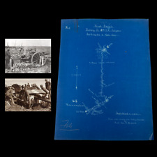 WWI Pvt. MacDonald Original Blueprint 6th Field Artillery Firing Line Fort Riley picture