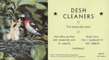 Desh Cleaners Cincinnati Oh Grossbeak Small Advertising Blotter 6