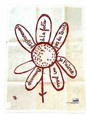 LOUISE BOURGEOIS New Virtues théologales Red Flower Embroidered Linen Tea Towel picture