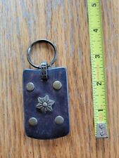 Vintage Leather Stud Star Key Chain Sun Flower picture