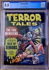 CGC 5.5 TERROR TALES v2 #4 CLASSIC EARLY BRONZE HORROR 1970 EERIE MAGAZINE picture