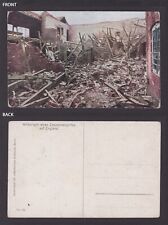 GERMANY, Vintage postcard, Effects of a Zeppelin attack on England, WWI picture