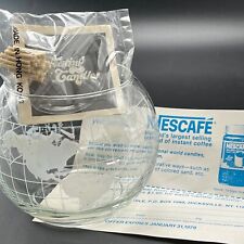 Nestle Nescafe 1979 World Globe Map Glass Floating Candle Vintage Bowl Complete picture