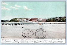 Gardiner Maine Postcard Cutting Ice Kennebec River Exterior 1908 Vintage Antique picture