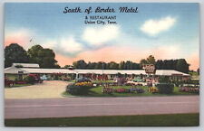 Union City TN Tennessee - South of the Border Motel - Linen Postcard - ca 1950 picture