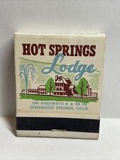 Hot Springs Lodge Glenwood Springs Swimming Pool 50s-60s Colorado Matchbook Full picture