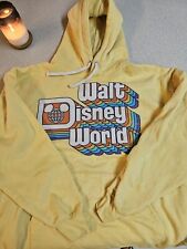 Walt Disney World Retro Rainbow Yellow Hoodie Sweatshirt Unisex Size Large picture