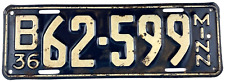 Vintage Minnesota 1936 Auto License Plate Garage Wall Decor Man Cave Collector picture