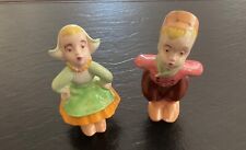 Vintage Ceramic Salt Pepper Shakers:  Kissing  Couple, Dutch Girl and Boy picture