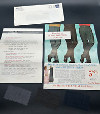Vtg. 1961 Chicago, Illinios Spiegel Mail Order Pants Ads & Flannel Swatches picture