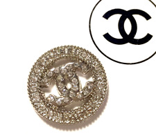 1 Vintage original large 24mm Chanel Paris CC Logo SILVER tone Buttons 0,94 inch picture
