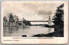 Newburyport Massachusetts 1908 Postcard Chain Bridge First Suspension Bridge picture