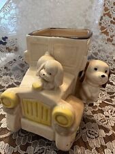 Vintage Ceramic D-Ann IMP Truck Planter With Puppy Dog Driving picture