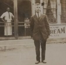 1930s Syracuse, NY Store Front Signs Identified Men  Photo Vtg Original Snapshot picture