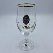CORSENDONK Stemmed Tulip Beer Glass Gold Rim BELGIAN ~ 6 1/2” Tall.  New picture