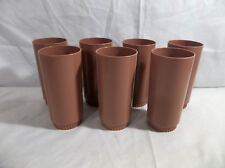Vintage Royalon Set of 7 Light Brown Plastic Tumblers #420 picture