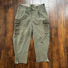 Vintage Gray Heavy Wool Swedish Military WWII Type CBV Pants 32x24 Crop picture