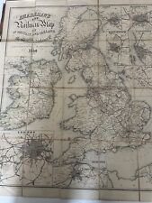 Bradshaw's Railroad Map of Britain & Ireland 1856 Folding Edition, Colored 24x28 picture