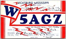 1937 QSL Radio Card Code WW5AGZ Vicksburg MS Amateur Station Posted Postcard picture