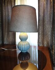 20th Century MCM Style, Ribbed, Double Gourd Shape Lamp. Curvy Body, Rare Find picture