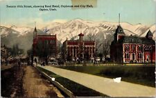 Twenty Fifth Street Reed Hotel Orpheum City Hall Utah Vintage Ct Art Postcard picture