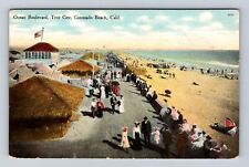 Coronado Beach CA-California, Ocean Boulevard Tent City, Vintage c1915 Postcard picture