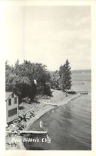 Cayuga Lake NY~House & Beach View from Kidders Cliff~1950s Real Photo Postcard picture