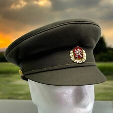 Original 1980s Issued Czech Czechoslovakian Peaked Military Service Cap Clean picture