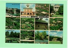 North Carolina Greetings Unused Postcard w 12 points of interests picture