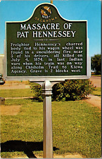Historical Sign In Hennessey City Park Hennessey Oklahoma OK Postcard L61 picture