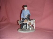 Royal Copenhagen Figurine #1858-BOY WITH TWO CALVES-1st Quality, No Flaws picture